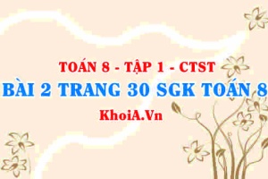 Bài 2 trang 30 SGK Toán 8 Tập 1 Chân trời sáng tạo